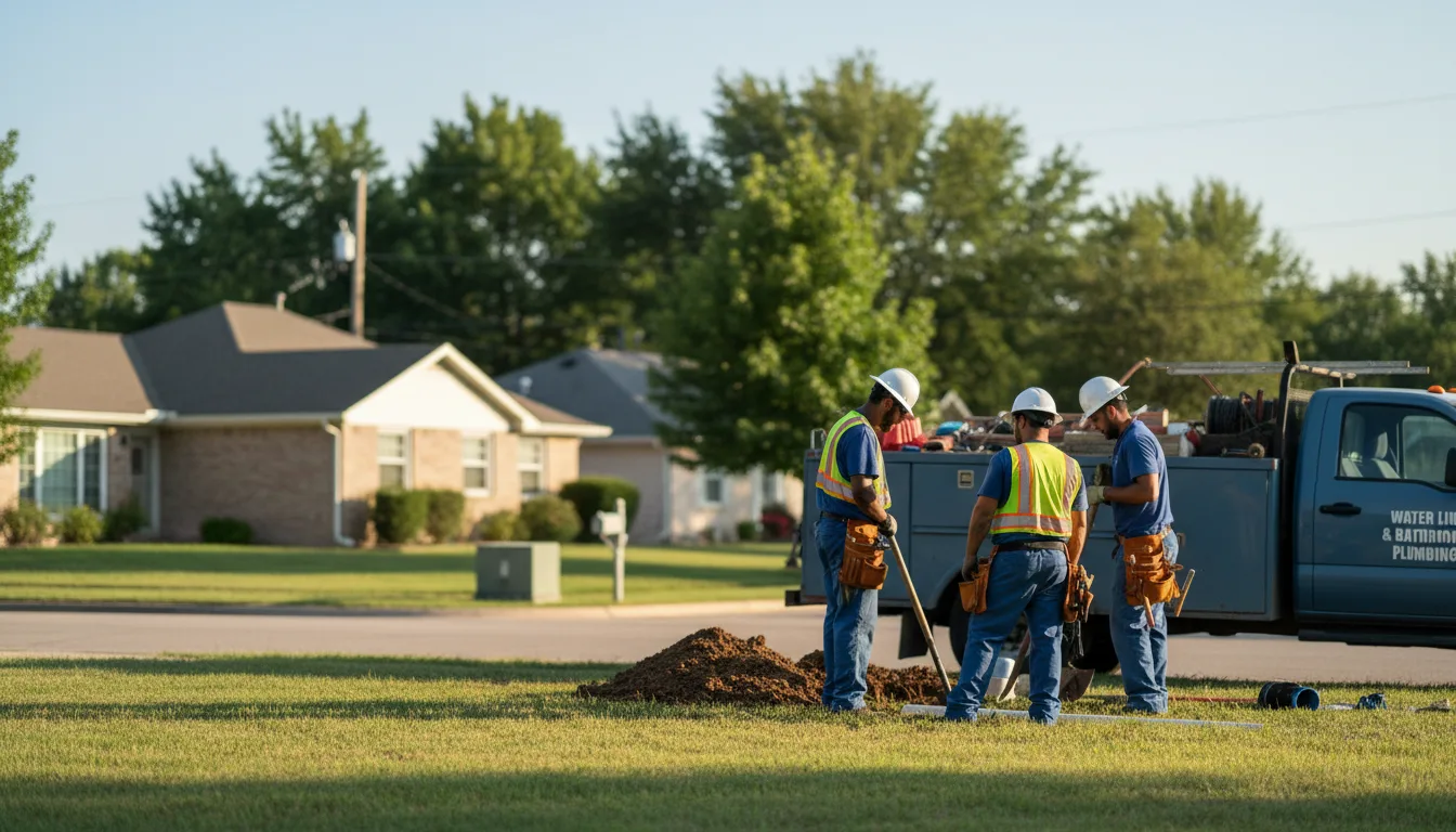 Residential water line and bathroom plumbing service in Carbon, TX